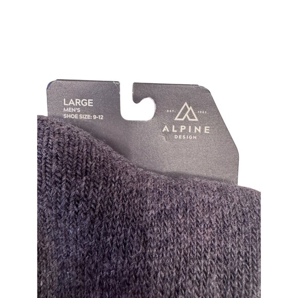 Alpine Design Thermolite Large Men’s 9-12 Wool Crew Sock Gray NWT - Picture 2 of 5